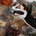 thumbnail image 4 of jejeloiu Cute Highland Cow 7-Piece Twin Bedding Sets,Rustic Farmhouse Cabin Bedding Comforter Set For Boys Girl Reversible, 4 of 8