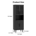 thumbnail image 2 of RichYa 71"H Tall Bookcase with Glass Door,4 Doors Display Bookshelf with Metal Legs,5 Tier Storage Cabinets for Living Room,Home Office,Black(C), 2 of 11