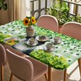 thumbnail image 3 of St. Patrick's Day Table Cloths for 6 Foot Rectangle Tables, Cat Beer Green Clovers Buffalo Plaid Patio Waterproof Elastic Fitted Tablecloths, Washable Rectangular Table Cover for Camping, 3 of 8