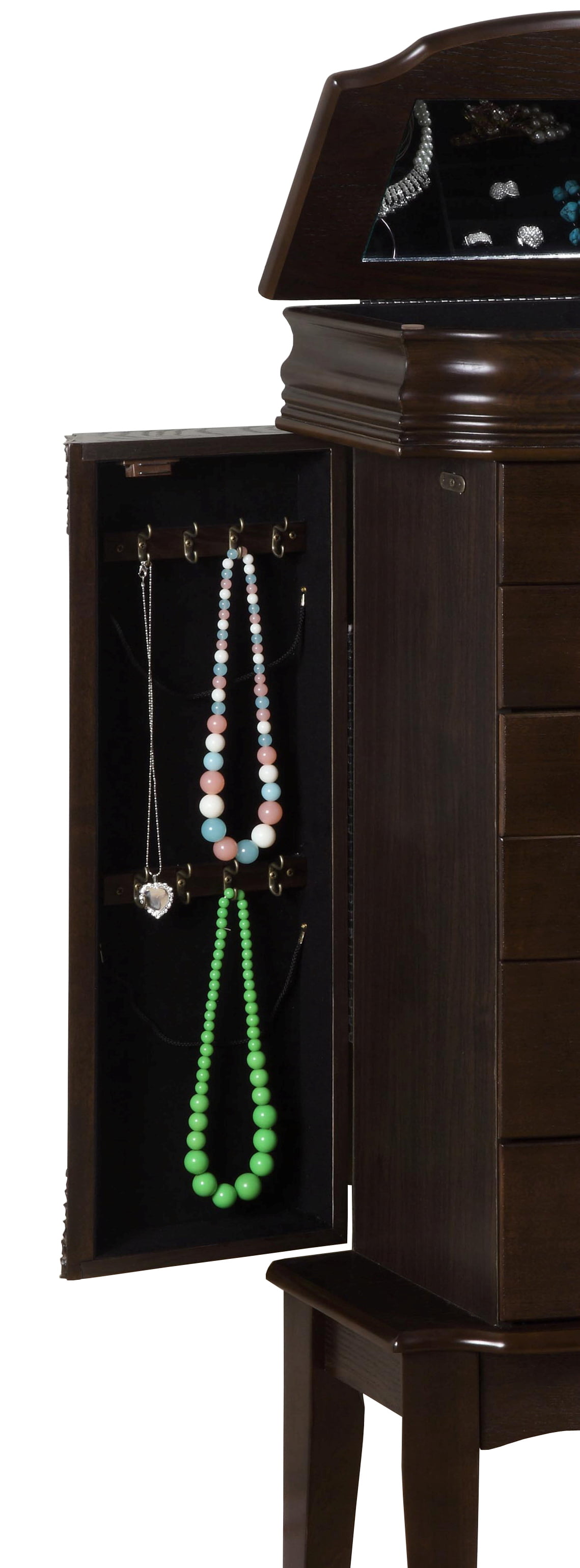Joelle Jewelry Armoire, Espresso with Black Lining