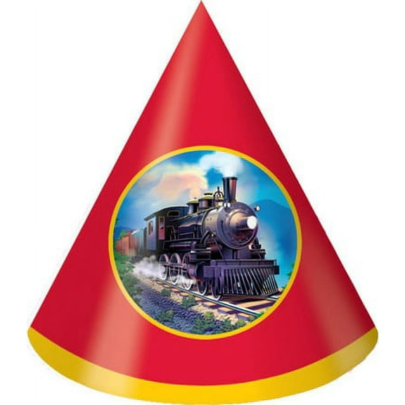 Clickety-Clack Train Cone Hats (8 ct)