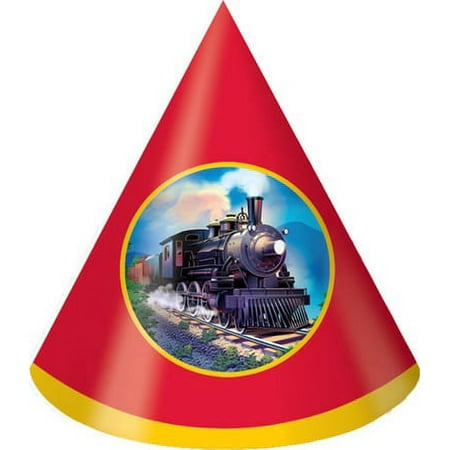 Clickety-Clack Train Cone Hats (8 ct)