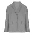 thumbnail image 5 of Usmixi Winter Womens Shirts Coats Suit Jackets for Women Casual Solid Plus Size Button Down Lapel Blazer Coats Fall Lightweight Comfy Cotton Linen Shirts Coats Tops Up to 65% off, 5 of 5