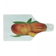 thumbnail image 1 of Peach Cutting Board, Vivid Juicy Fruit for Vegetarian Diet Slice of a Healthy Vitamin Rich Snack, Decorative Tempered Glass Cutting and Serving Board, Wine Bottle Shape, Vermilion Green, by Ambesonne, 1 of 1