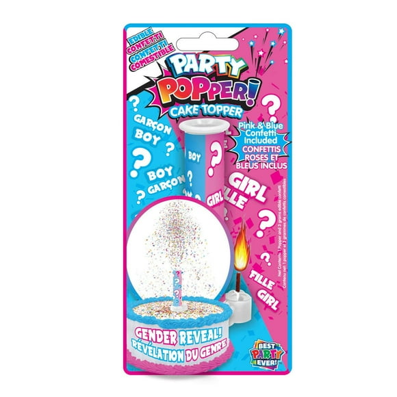 Bougie - Party Popper Cake Topper Gender Reveal