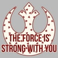 thumbnail image 2 of Junior's Star Wars The Force Is Strong Valentine Rebel Logo  Graphic Tee Athletic Heather 2X Large, 2 of 3