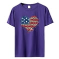 thumbnail image 3 of Birdeem T-Shirt pour Femmes d'Été Décontracté Ample Imprimé Fête de l'Indépendance à Col Rond à Manches Courtes, 3 of 3