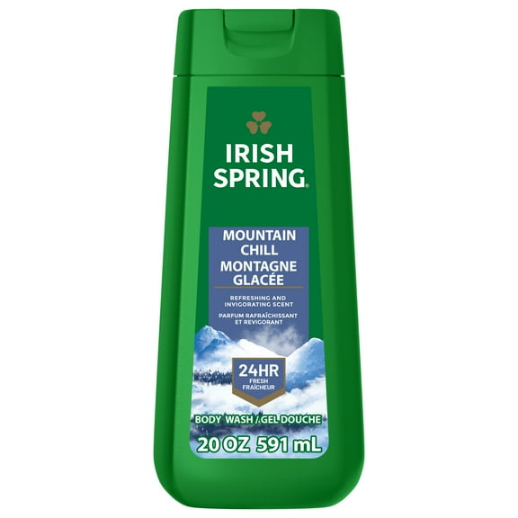 Irish Spring Mountain Chill Moisturizing Body Wash for Men, 24-Hour Fresh, Face and Body Wash, Men’s Body Wash, Biodegradable Ingredients, Paraben Free, Cool Fresh Scent, 20 fl oz Bottle