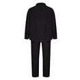 thumbnail image 6 of gbyLJF Men's 2 Piece Cotton Linen Set Outfits Drawstring Trousers and Button Down Lapel Sleeve Shirts Sets Beach Travel Suit, 6 of 6