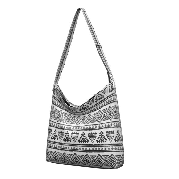 Sac Bandoulière en Toile à Carreaux – Style Rustique avec Style Tribal, Artistique et Écologique