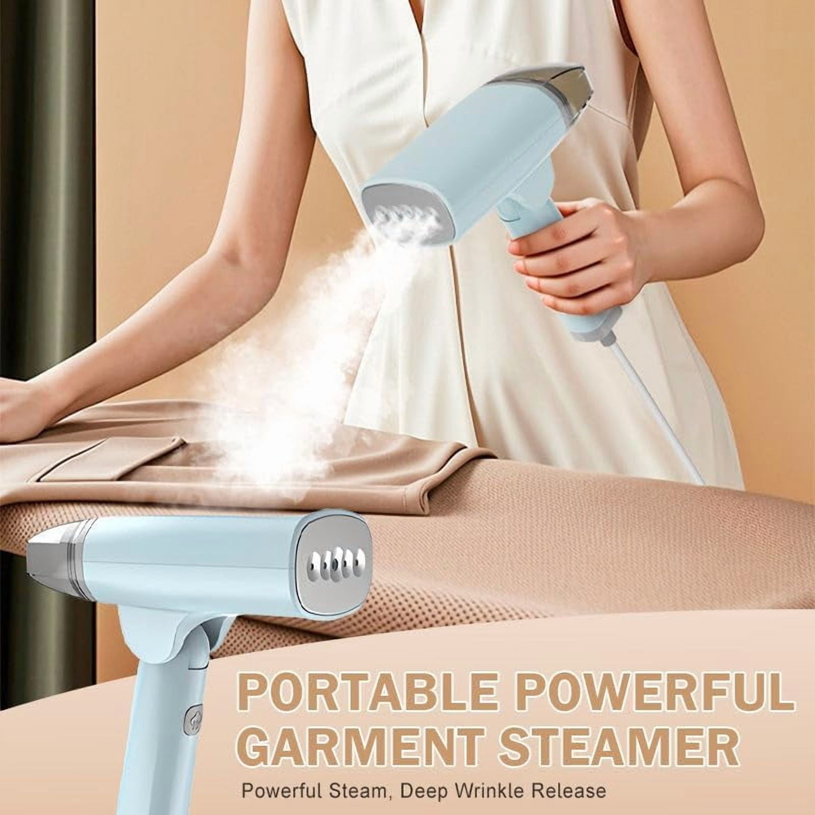 Powerful Compact Handheld Garment Steamer, Fast Heat-up 1300W Strong Penetrating Steam, Fast Wrinkle Travel Size Remover Portable Garment Steamer, 2-in-1 Horizontal & Vertical Use (Blue)
