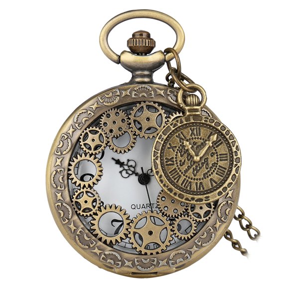 Reloj de bolsillo con collar vintage, reloj colgante, reloj de bolsillo retro decorativo.