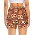thumbnail image 4 of Goofa Brown Owl Printed Women 2 in 1 Running Shorts,Quick Dry Athletic Workout Shorts,High Waisted Athletic Shorts with Liner Pockets-Small, 4 of 9