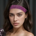 thumbnail image 2 of Unique Bargains 1 Pc Adjustable Rhinestone Headbands for Women Rose Pink, 2 of 6