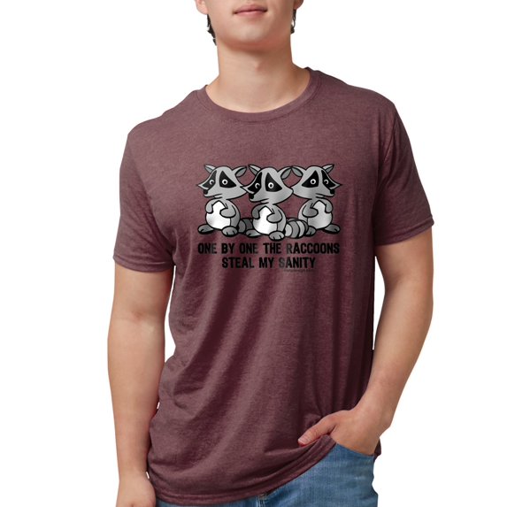 CafePress - One By One The Raccoons T Shirt - Mens Tri-blend T-Shirt