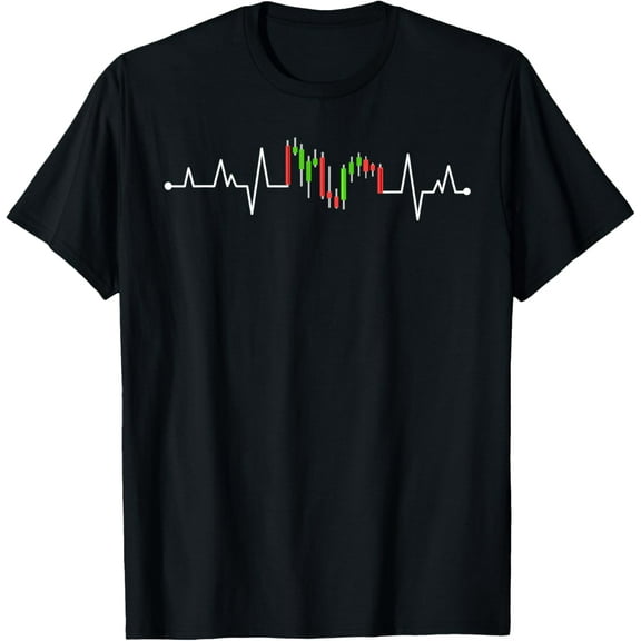 Day Trading Stock Exchange Share Price Heartbeat Trader T-ShirtMen and women, White Black T-shirt, size: Extra large S-4XL