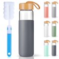 thumbnail image 1 of Botella de agua Yomious Glass de 750 ml con tapa y funda de bambú, 1 of 8
