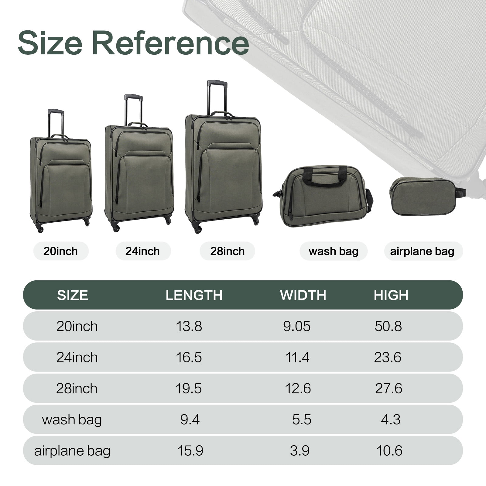 3 Piece Set Suitcase with Duffel Bag Softside Lightweight Luggage Travel Set