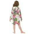 thumbnail image 7 of FORMRS Niños Bathrobe Unisex Hooded Robe Soft Plush Pajamas Sleepwear, Size 4-6T, White Flowers, 7 of 7