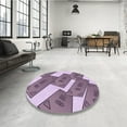 thumbnail image 4 of Ahgly Company Machine Washable Indoor Square Transitional Viola Purple Area Rugs, 8' Square, 4 of 7
