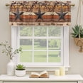 thumbnail image 2 of 2 Pack Valances for Window, Texas Star Vintage Short Curtains for Kitchen Bedroom Living Room, Berry Burnt Orange Brown Wooden Rod Pocket Small Window Treatment Valance Drapes 54 x 18 Inch, 2 of 8