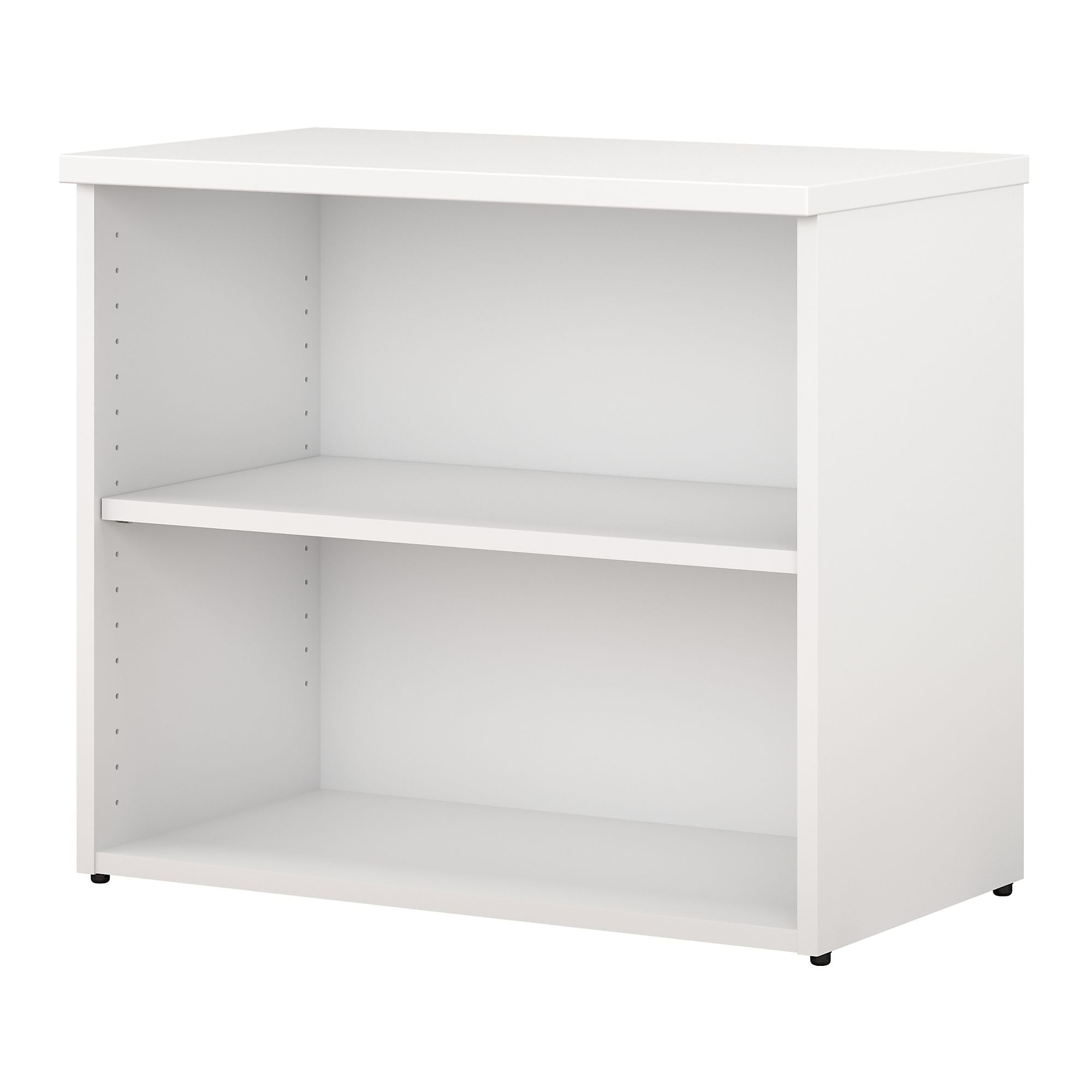 Bush Business Furniture 400 Series 2 Shelf Bookcase, White 400SBK302WH