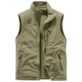 thumbnail image 2 of GrmtClth Men's Winter Vest Casual Sherpa Fleece Lined Reversible Vest Full Zip Sleeveless 2025 Winter Thermal Outerwear Jacket for Hiking Travel Golf Khaki M, 2 of 6