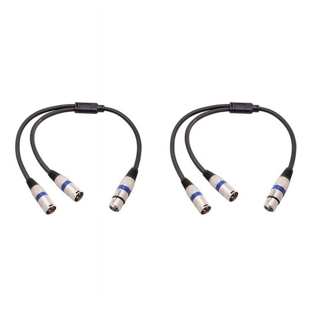 2X Cable Divisor y XLR Hembra de 3 A XLR Macho Doble, Cable Divisor XLR, Cable Divisor de MicróFono Adaptador de Audio, 50 Cm, B