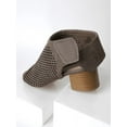thumbnail image 3 of J. Adams Maddie Booties for Women - Peep Open Toe Low Block Chunky Heel Hook & Loop Strap Sandals, 3 of 8