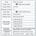 thumbnail image 1 of Audio amplifier,15w Stereo Amplifier Amplification Support App Input Amplification Support 3.5mm Aux Usb Support App And App And Remote Stereo Amplifier 12/24v Amplifier Bt 3.5mm Bt 3.5mm Aux Huiop, 1 of 6