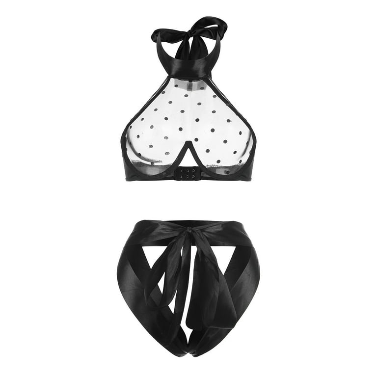 YANXIAO Women's Fashion StrapsTwo-Piece Suit Solid Color Wireless Bra  Underwear Panties Black 2023 S - Suprised Set 