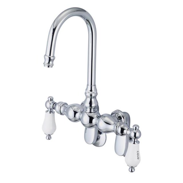 Water Creation F6-0015-01-CL Robinet de Baignoire Classique Réglable à Étalement Mural - Chrome