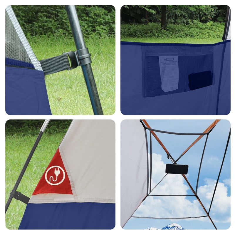 CAMPROS 6 Person Camping Tents, Waterproof Windproof Family Dome Tent with Rainfly, Large Mesh Windows, Wider Door, Portable with Carry Bag