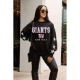 thumbnail image 6 of Women's Gameday Couture  Black New York Giants Velocity Relaxed Rhinestone Pullover Sweatshirt, 6 of 6
