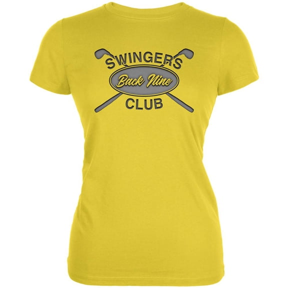 Back Nine Swingers Club Juniors Soft T Shirt Bright Yellow MD
