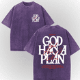 thumbnail image 2 of God Has a Plan Shirt Vintage Christian Graphic Tee Oversized Acid Wash T-Shirt Jeremiah 29:11 Faith Inspired Unisex Cotton Casual Streetwear Gift for Men Women, 2 of 6