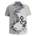 thumbnail image 6 of WREESH Men's Casual Fashion Short Sleeve Button Down Shirt with Color Block Print and Note Design Gray, 6 of 6