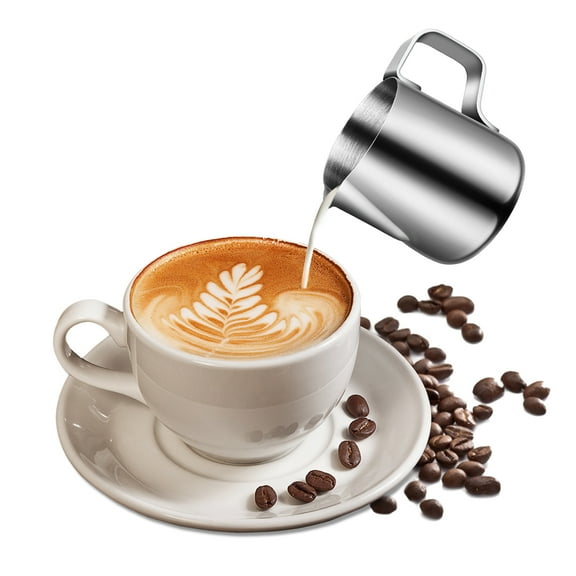 1pc Stainless Steel Latte Art Cup Milk Storage Container for Home Kitchen Coffee 100ml Silver
