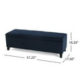 thumbnail image 4 of GDF Studio Rupert Upholstered Storage Ottoman Bench, Dark Blue Velvet, Matte Black, 4 of 13