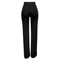 thumbnail image 5 of Hifoo Women Stretchy Straight Leg Pants Comfy Solid Color Classic High Waisted Wide Leg Long Bootcut Pant Slacks Work Office Trousers Breathable Slacks, 5 of 5