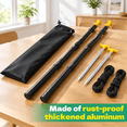 2 Pack Adjustable Heavy-duty Tarp Poles Camping Tent Set With Ground ...