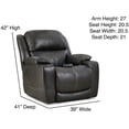 thumbnail image 5 of KINGCOMFORT King of Comfort Orion Home Theater Triple Power Recliner with Extended Footrest. 350 Lbs Wt. Capacity, 73" Ext. Length, Suggested User Ht 5'6" to 5'10". Free Outside Delivery, 5 of 5