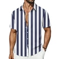 thumbnail image 2 of S-5X Plus Size Mens Big & Tall Shirts Short Sleeve Button-Down Collared Tshirts Shirt Casual Stripe Printed Lapel Breathable Hawaiian Beach Tees Tops, 2 of 7