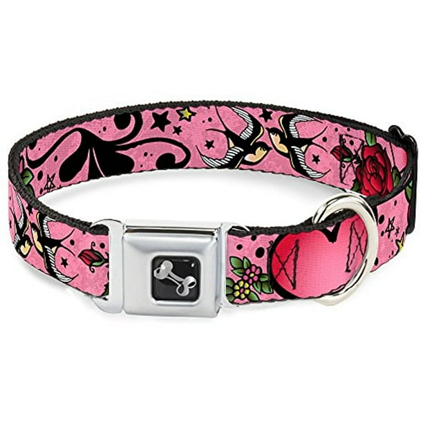 BuckleDown 1526" Mom & Dad Gray Dog Collar Bone, Large