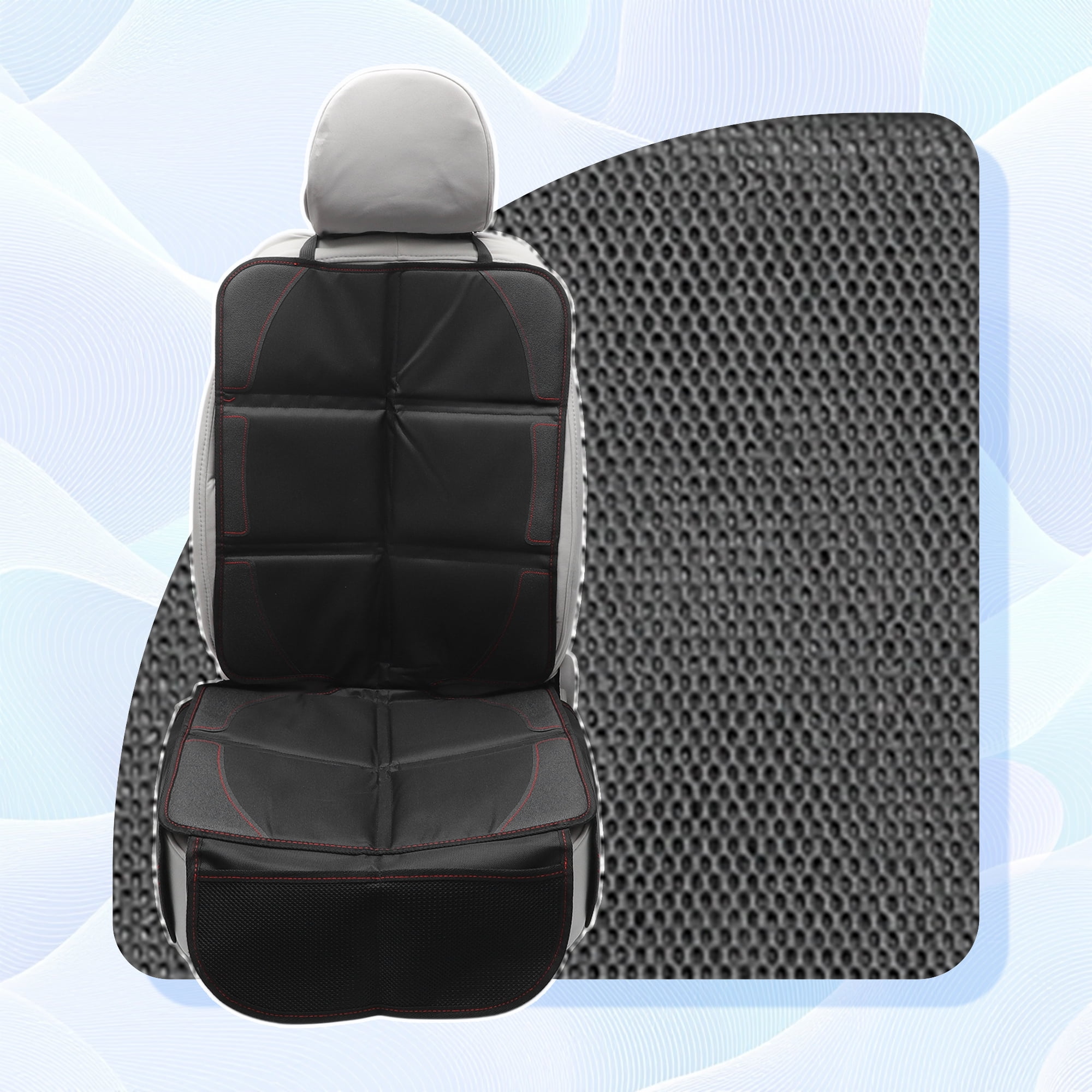 Unique Bargains Car Seat Cover, Universal Car Seat Protector with Side Pockets, Soft Padded Cushion for Baby Safety, Durable and Waterproof, Black Red, 1 Pc