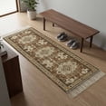 thumbnail image 5 of Kitchen Runner Rugs, Retro Traditional Ethnic Tribal Floral 2'x4' Throw Rug with Tassels, Light Brown Washable Soft Floor Carpet Runner for Hallway Bedroom Bathroom Laundry Room, 5 of 9