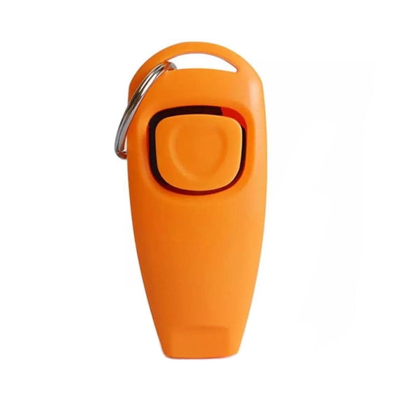 Portable Dog Training Clickers and Whistle in One Stop Barking Training Tool Pet Supplies for Dog Cats Puppy Birds Horses (Orange)
