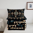 thumbnail image 5 of Homewish Boho Geometric Rhombus Full Size Comforter Sets,Rustic Lodge Bedding Comforter Set,Teal Cream,Black Reversible,3 Pieces,1 Comforter and 2 Pillowcases, 5 of 7