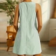 thumbnail image 5 of Eiyaclvo Womens Summer Dresses Cusual U Neck Sleeveless Sundresses Striped Printed Short Mini Dress with Pockets, 5 of 8