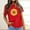 Red, variant on Shirts for Women Women's Fashion Round Neck Short Sleeve Easter Sunflower Print Tops